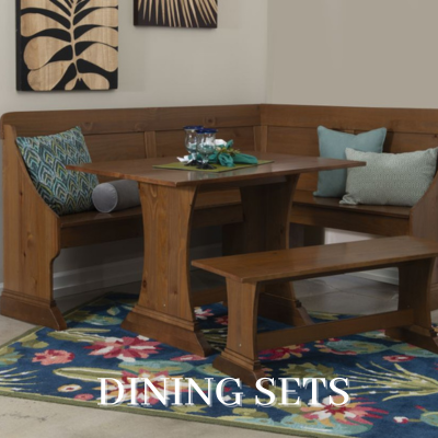 A dining set with a bench and table, perfect for family gatherings and meals