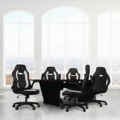 a conference table with chairs around it