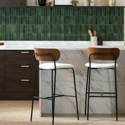 two chairs in a kitchen