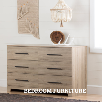 a dresser with a rug