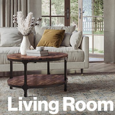 a living room with a couch and a coffee table