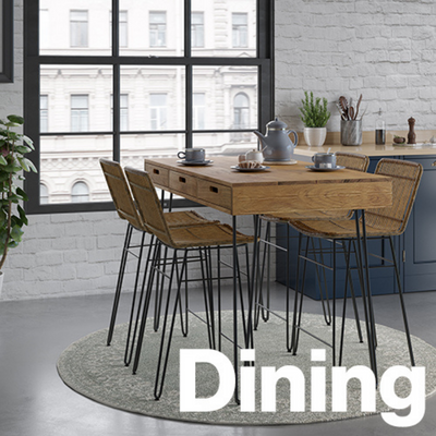 a table with chairs in a kitchen