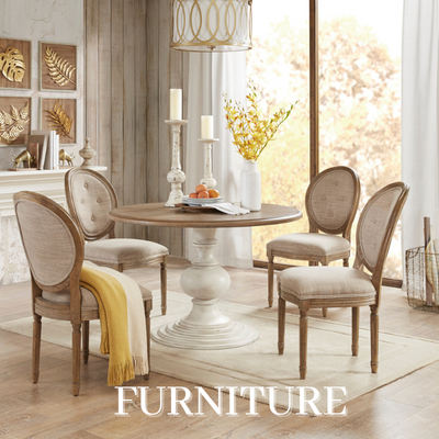 a table and chairs in a room