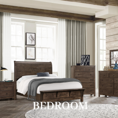 a bedroom with a bed and dresser