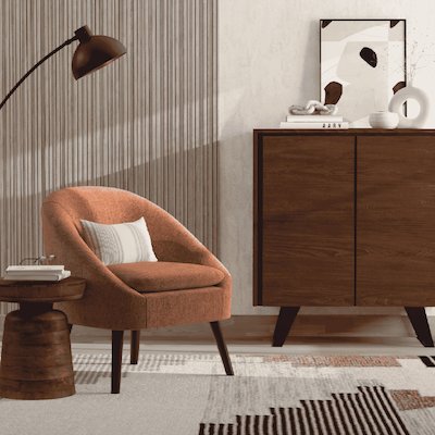 Chair in a room with cupboard