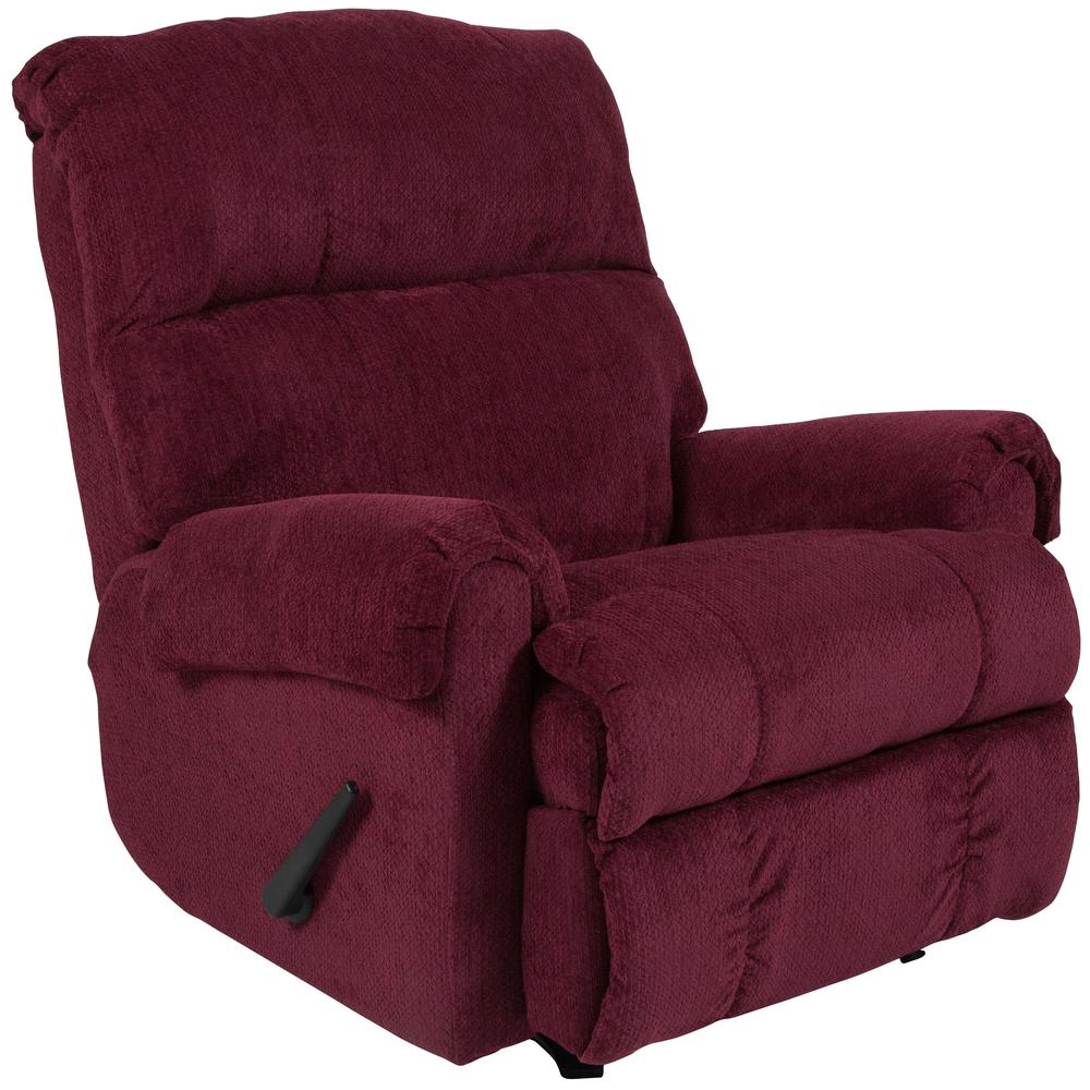 Contemporary Kelly Burgundy Super Soft Textured Microfiber Rocker ...