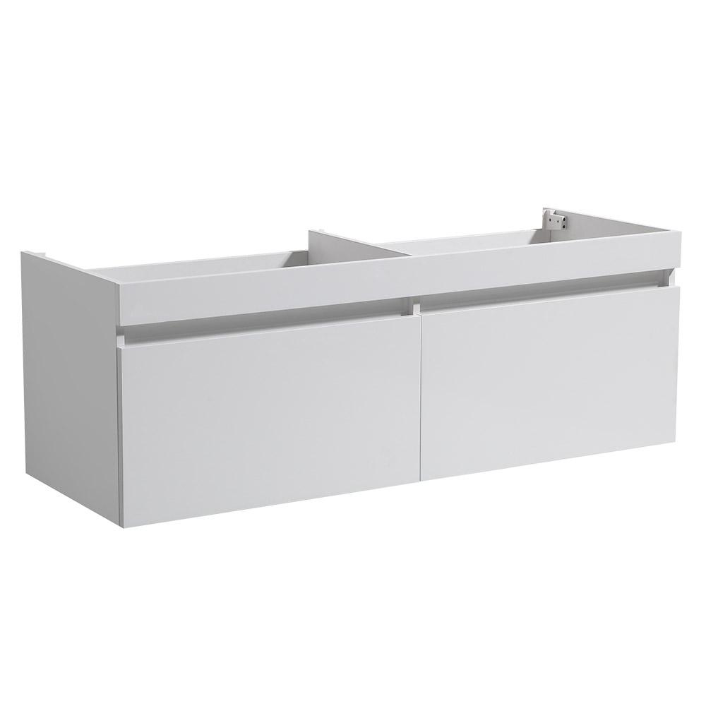 Largo 57" White Modern Double Sink Bathroom Cabinet | eBay
