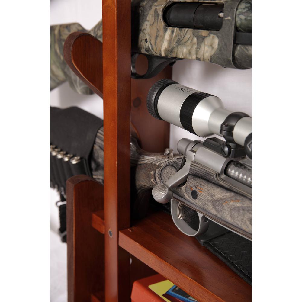 4 Gun Wall Rack with locking storage compartment ...
