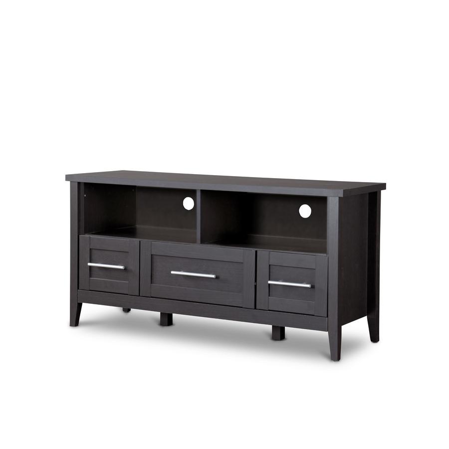 Espresso TV Stand—Three Drawers Dark Brown 689994069318 | eBay