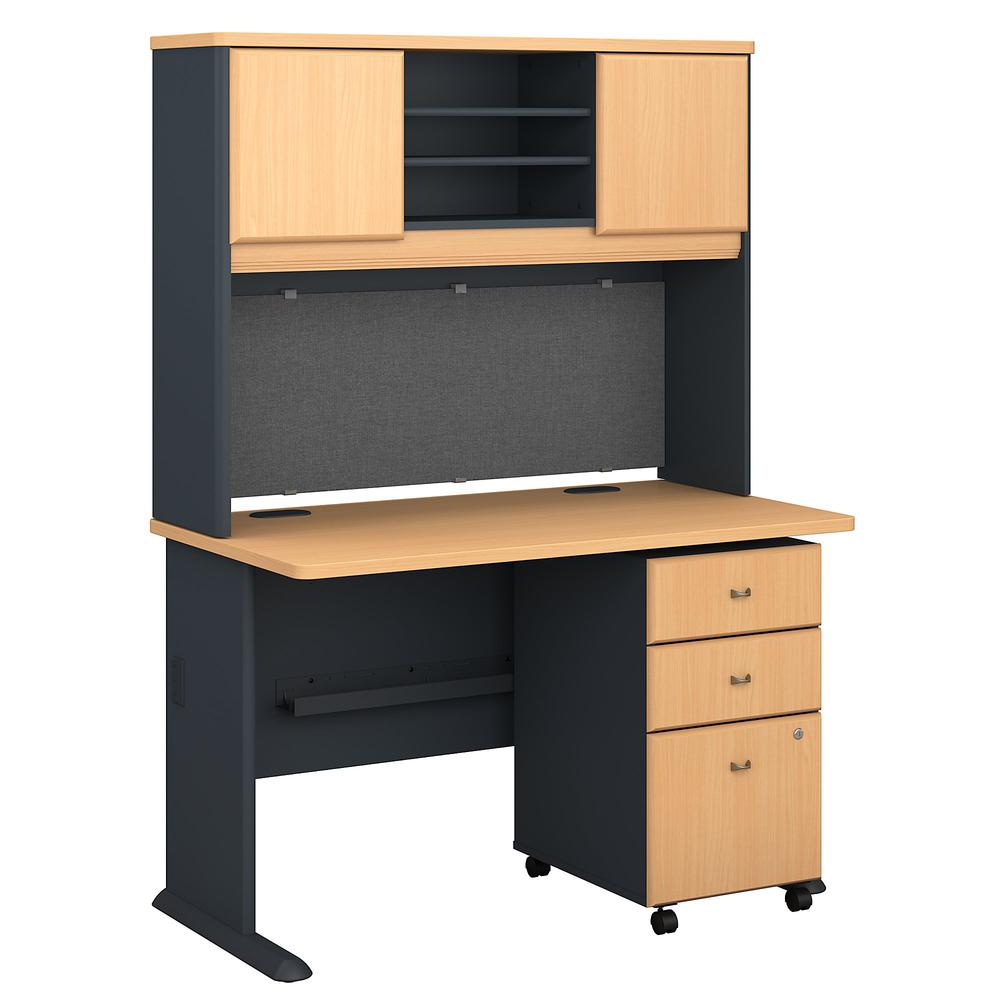 Series A 48W Desk with Hutch and Mobile File 42976055196 eBay