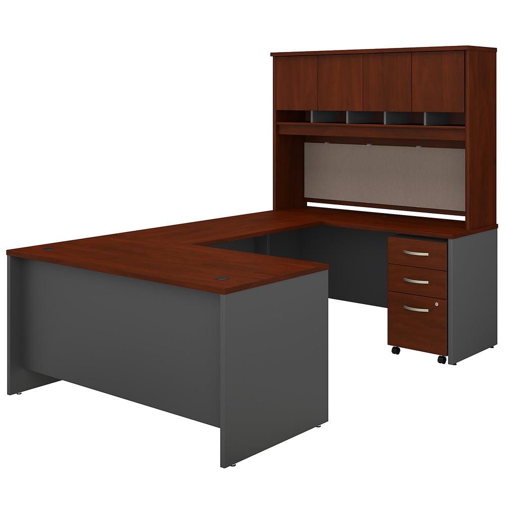 Series C 60W U Desk with Hutch and Drawers in Hansen Cherry