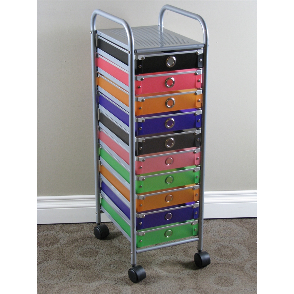 10 Drawer Rolling Storage, Multi Color Drawers 649423630137 eBay