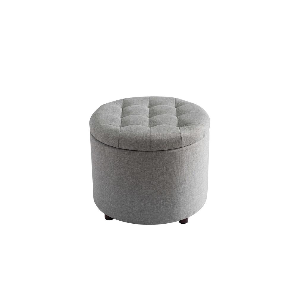 grey ottoman with tray