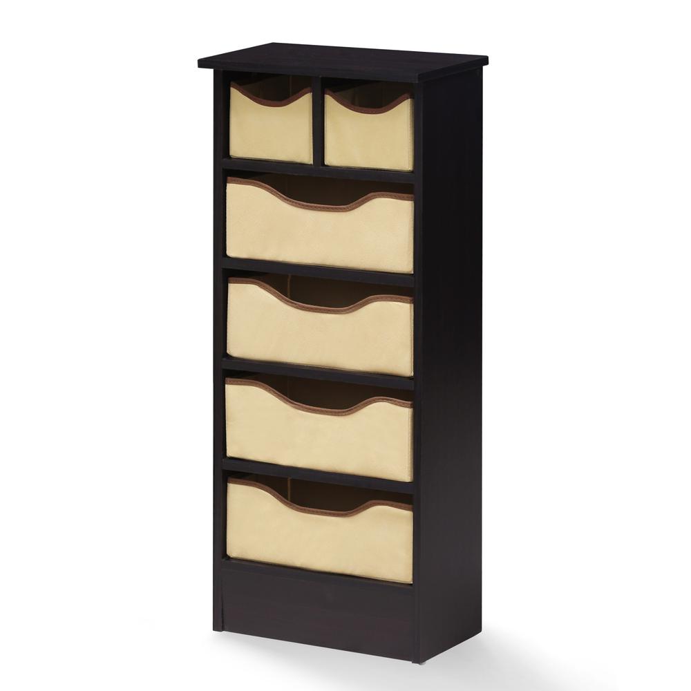 Furinno Mini 6 Drawer Organizer, Espresso, 17062EX eBay