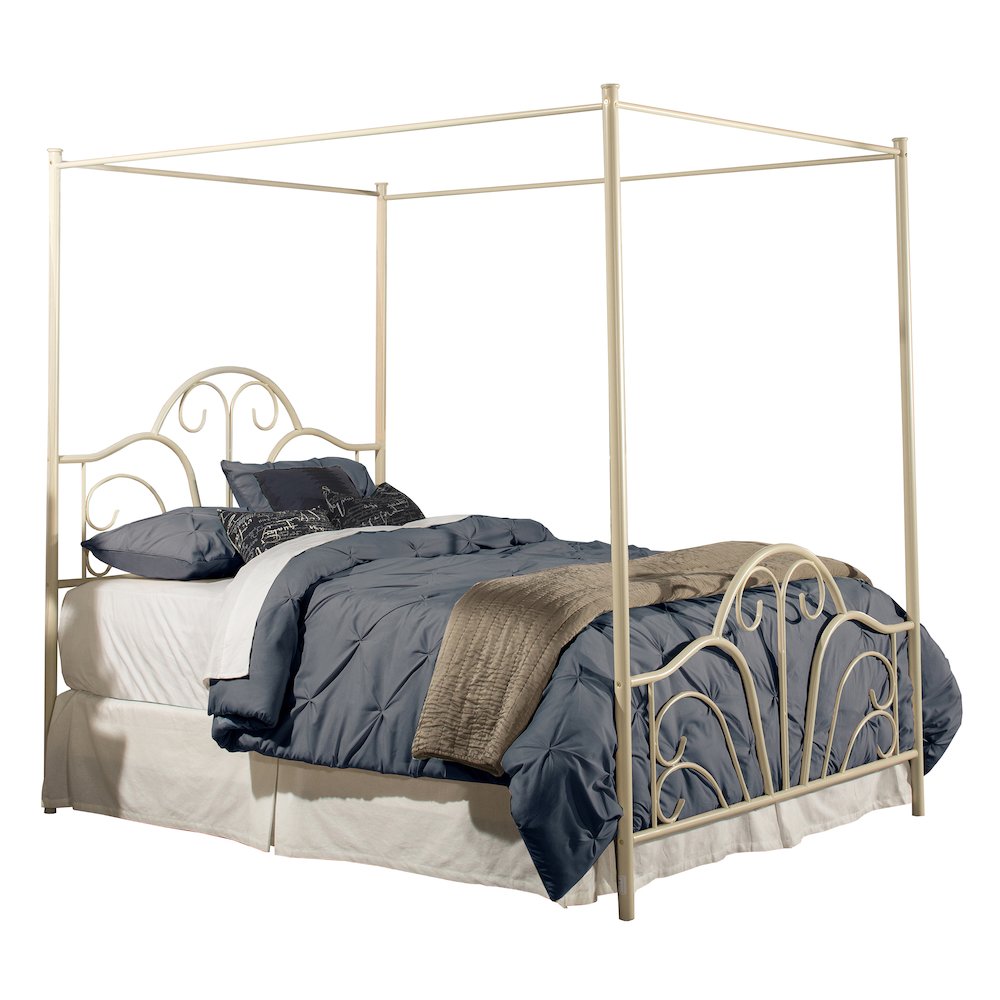 Dover King Canopy Bed Set Bed Frame Not Included Cream Finish Ebay