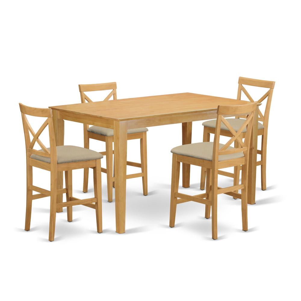 CAPB5H-OAK-C Pc counter height Dining room set-pub Table and