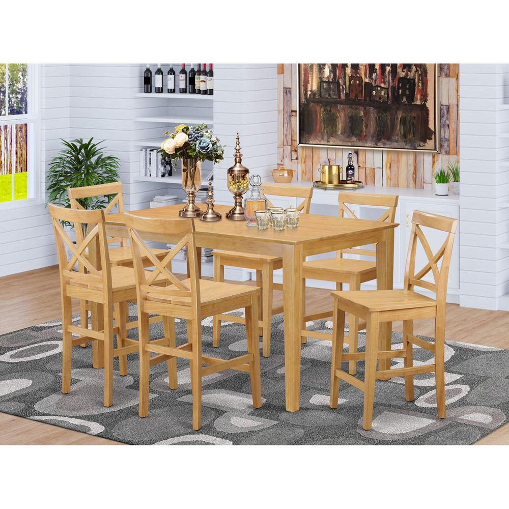 7 PC counter height Table and chair set - high top Table and 6