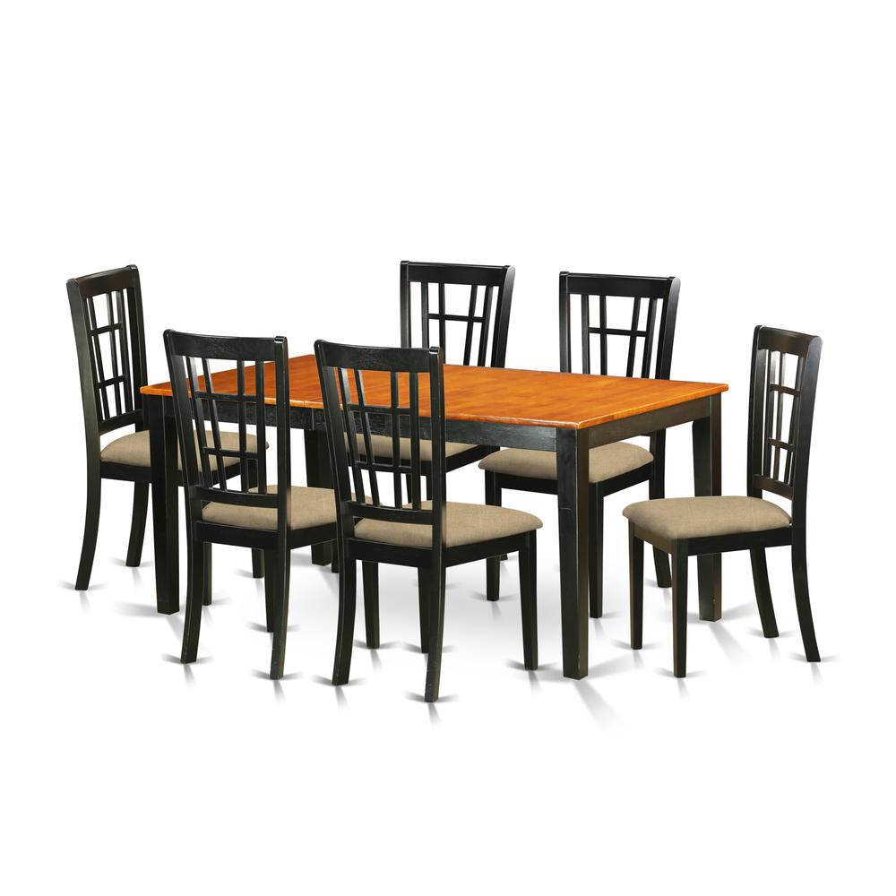 7 Pc Dining Room Set Kitchen Tables Plus 6 Kitchen Chairs EBay