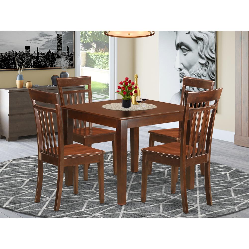 5-Piece Dining Table Set, Farmhouse Kitchen Table Chairs , Extendable Butterfly Leaf Wood Dining