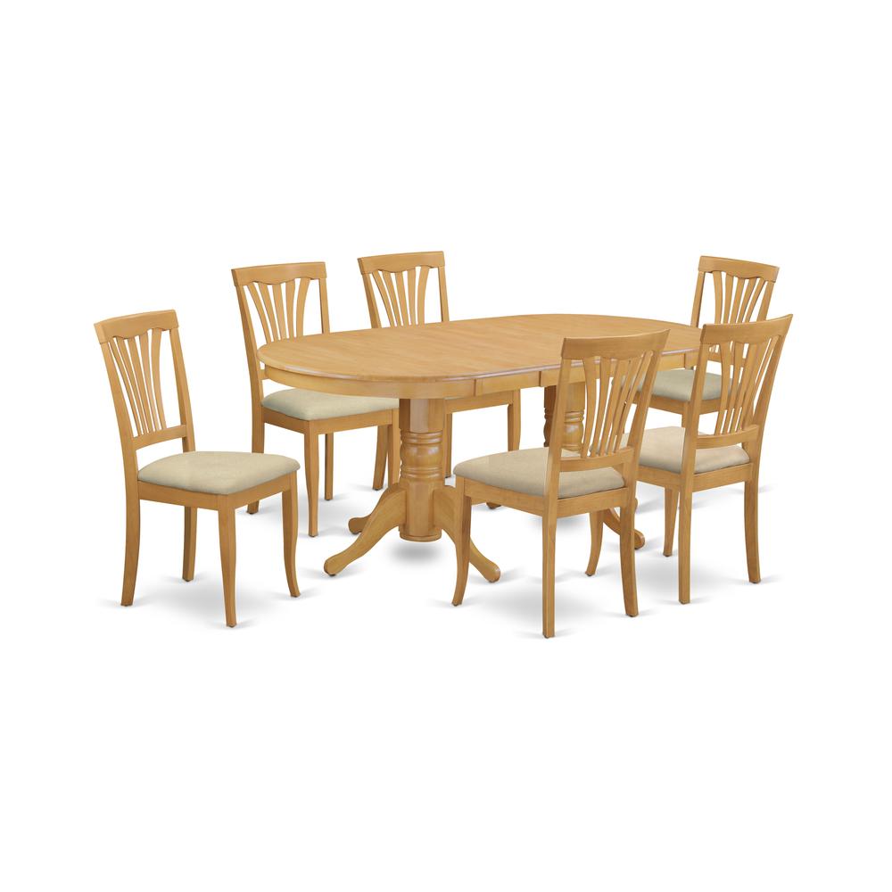 7 Pc Dining Room Set Oval Table With Leaf And 6 Dining Chairs 840017315038 Ebay
