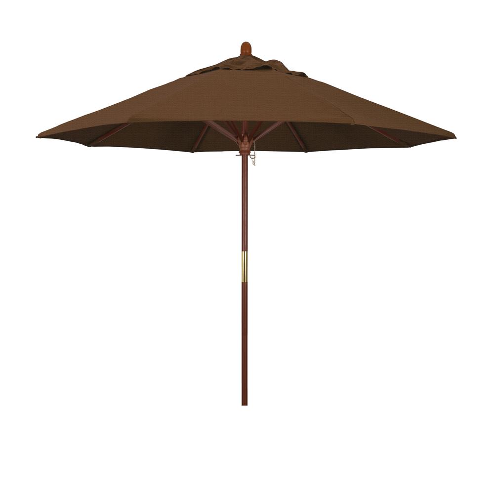 9' Grove Series Patio Umbrella With Wood Pole Hardwood Ribs Push Lift
