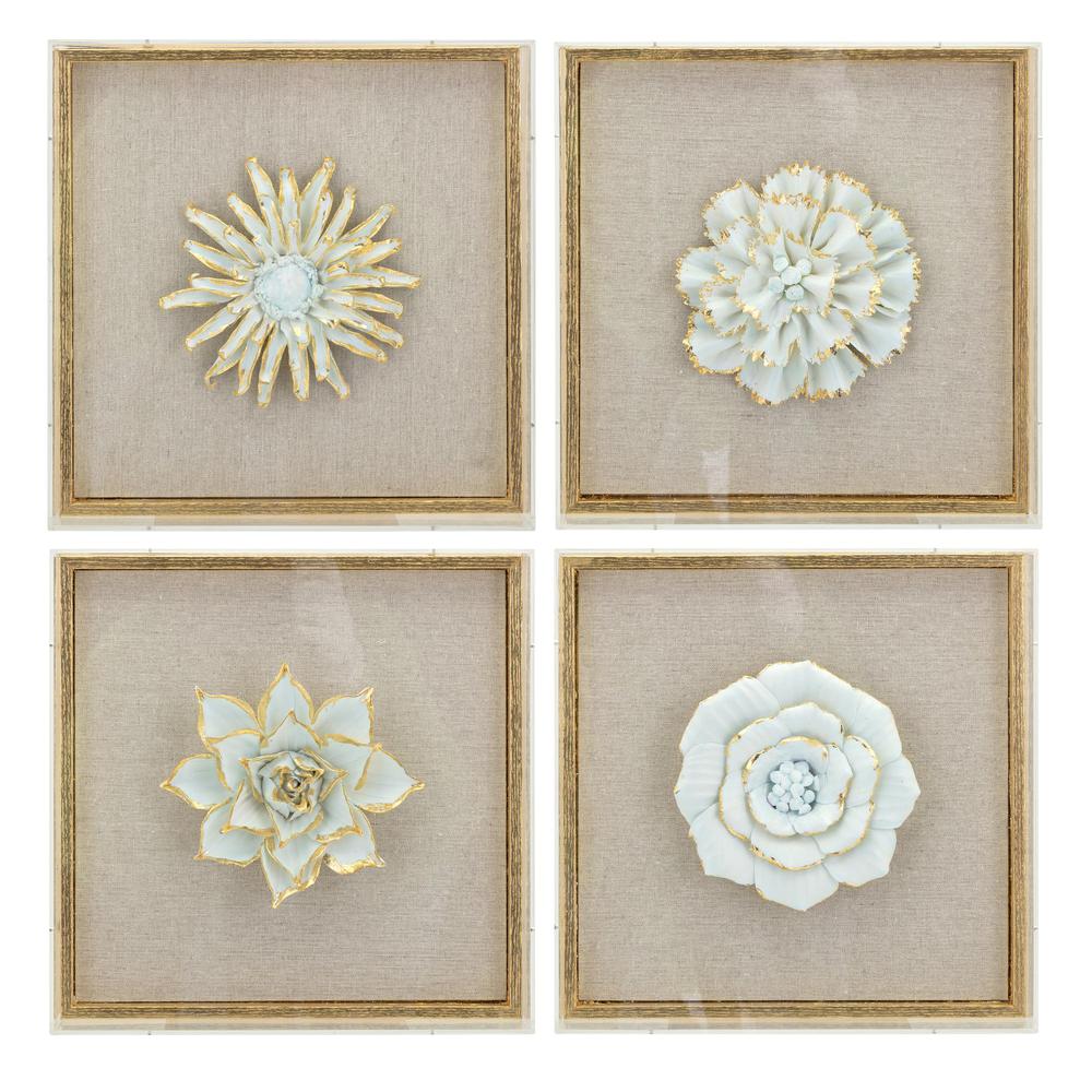 Nadia Porcelain Flower and Acrylic Wall Décor - Ast 4 | eBay