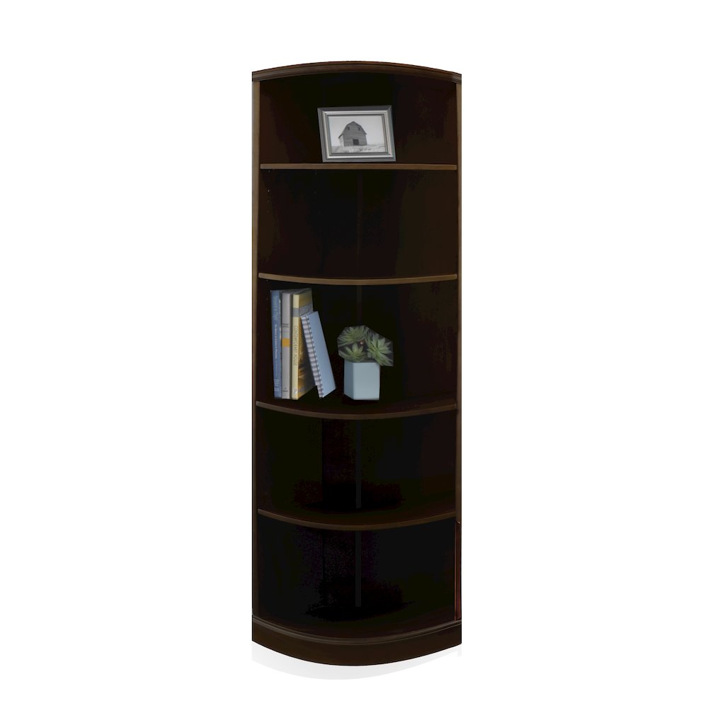 STORAGE OPTIONS (5Shelf QuarterRound Bookcase), Espresso 760771921859