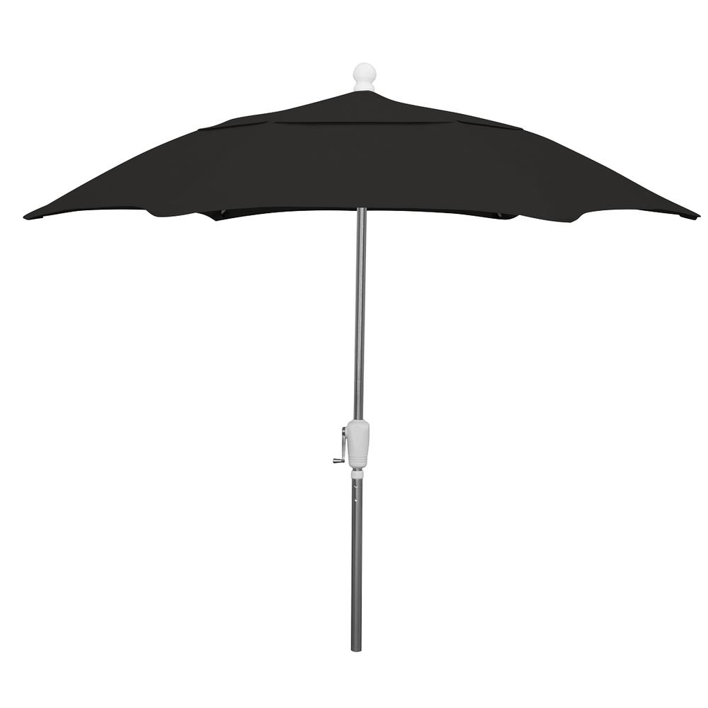 7 5 Hex Home Patio Umbrella 6 Rib Crank Bright Aluminum With Black Spun Ebay