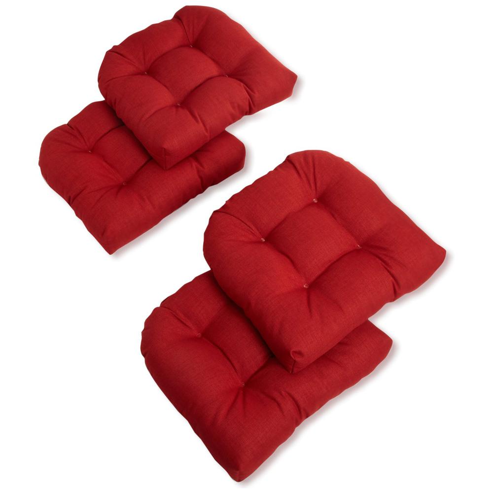 19 Inch U Shaped Spun Polyester Outdoor Tufted Dining Chair Cushions Set Of 4 749645101337 Ebay