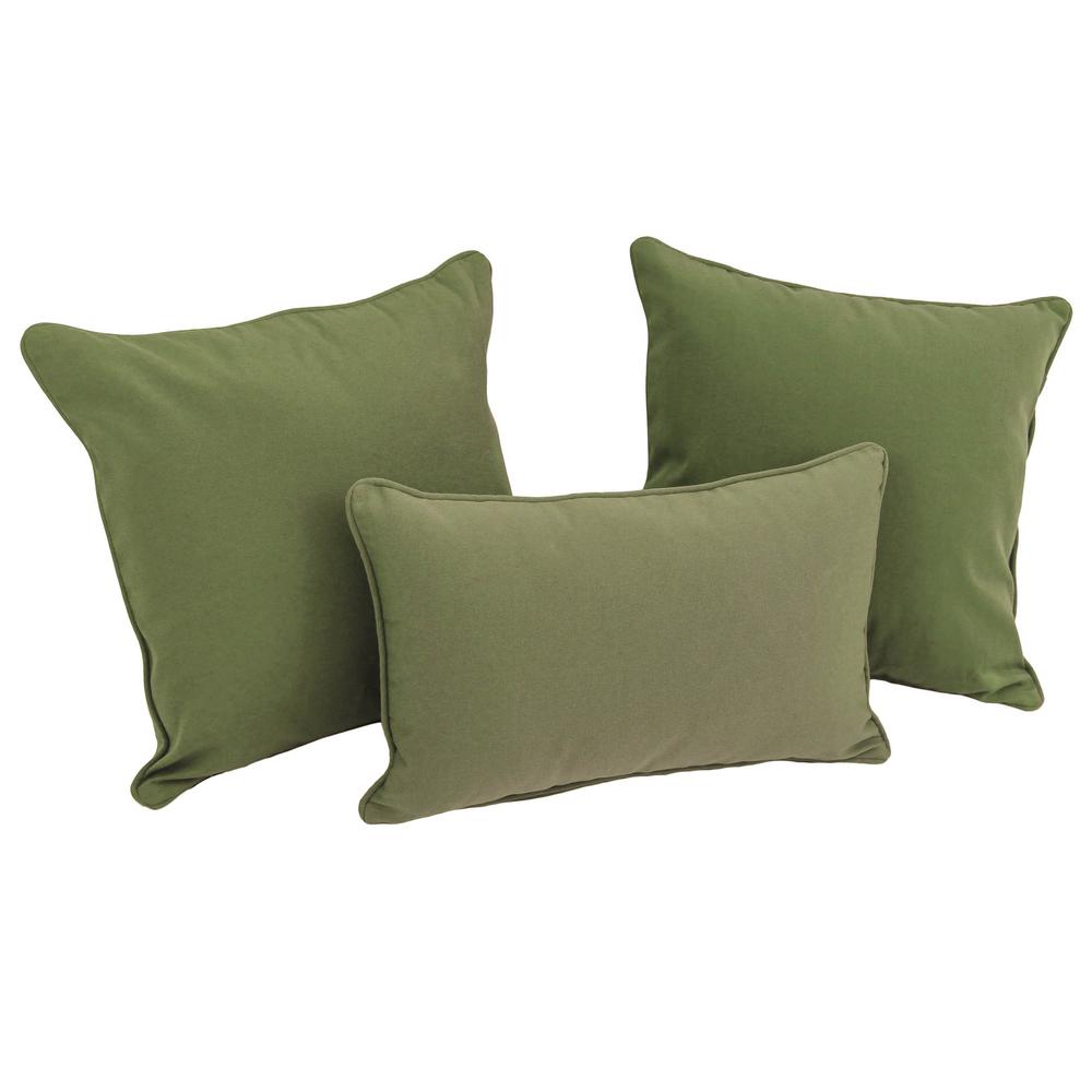 Double-corded Solid Twill Throw Pillows with Inserts (Set of 3) | eBay