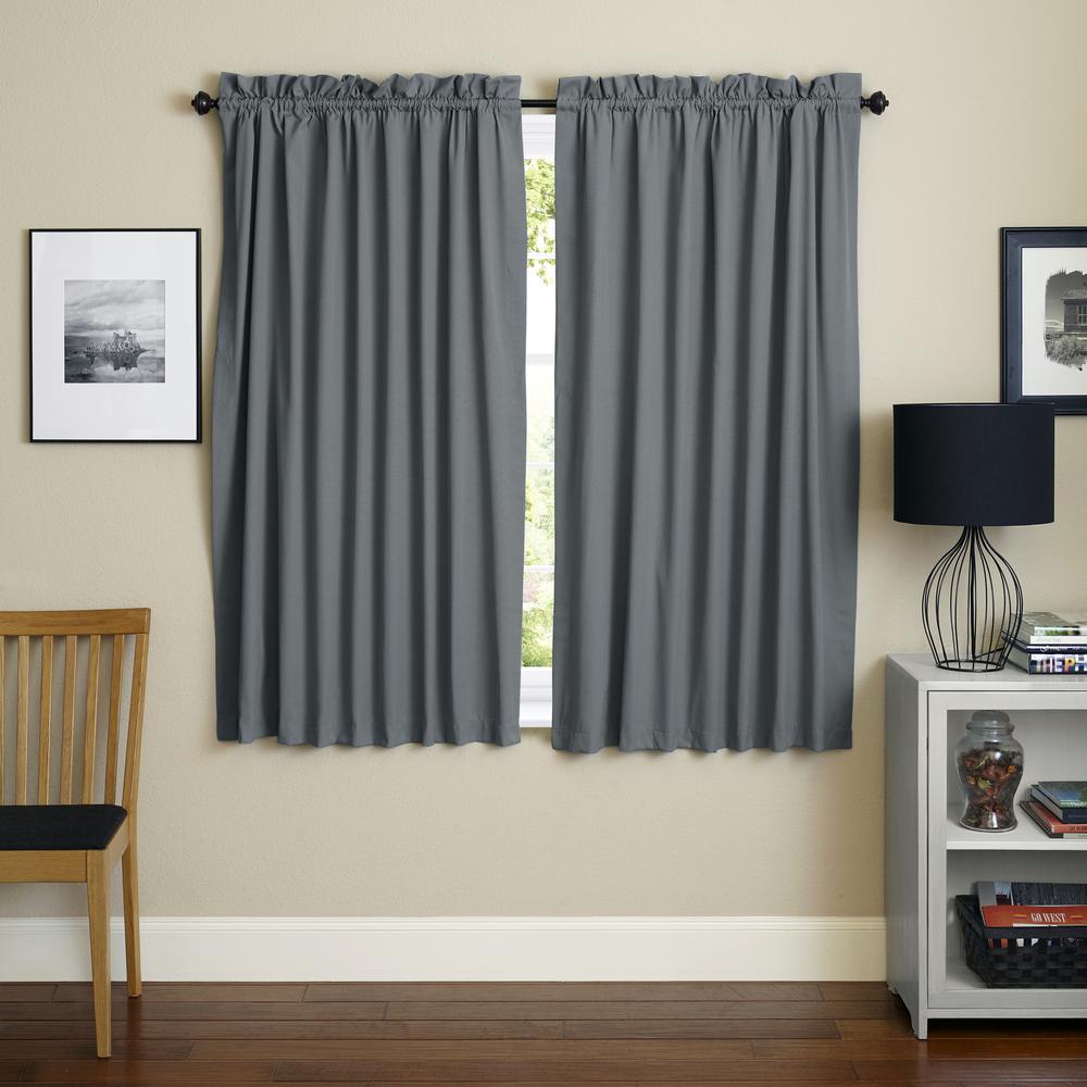 Blazing Needles 63-inch by 52-inch Twill Curtain Panels (Set of 2