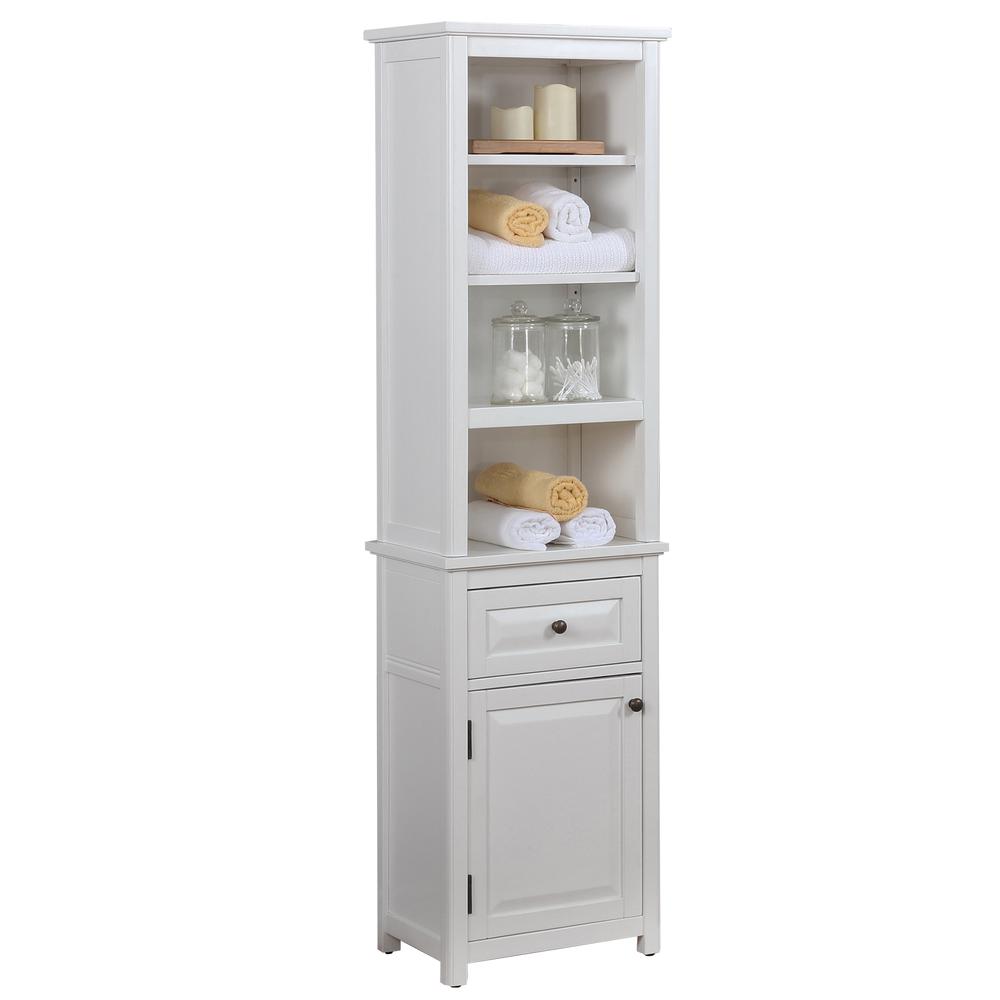 Bolton Furniture Dorset Bathroom Storage Tower with Open Upper Shelves