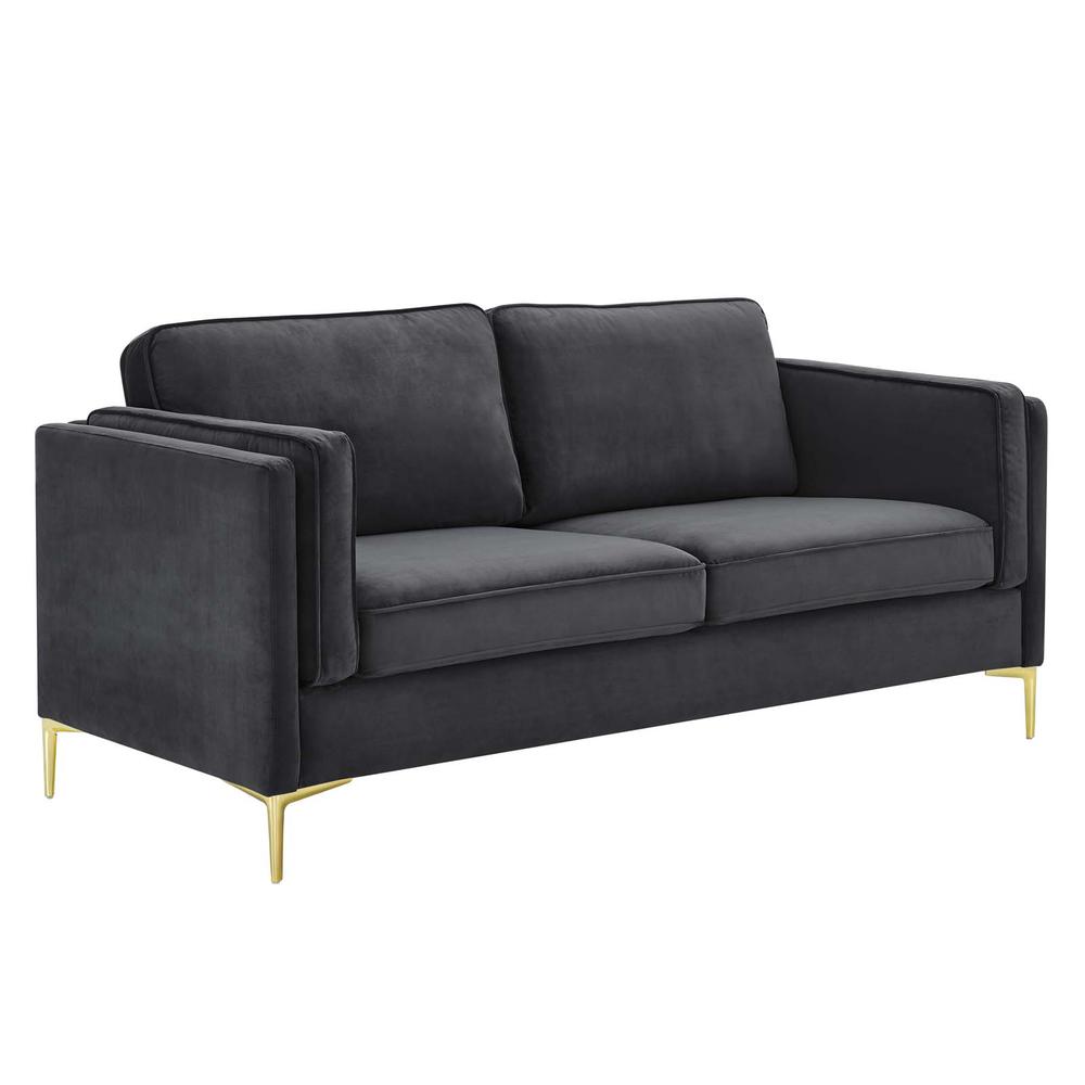 Modway Kaiya Performance Velvet Sofa - Charcoal EEI-4453-CHA