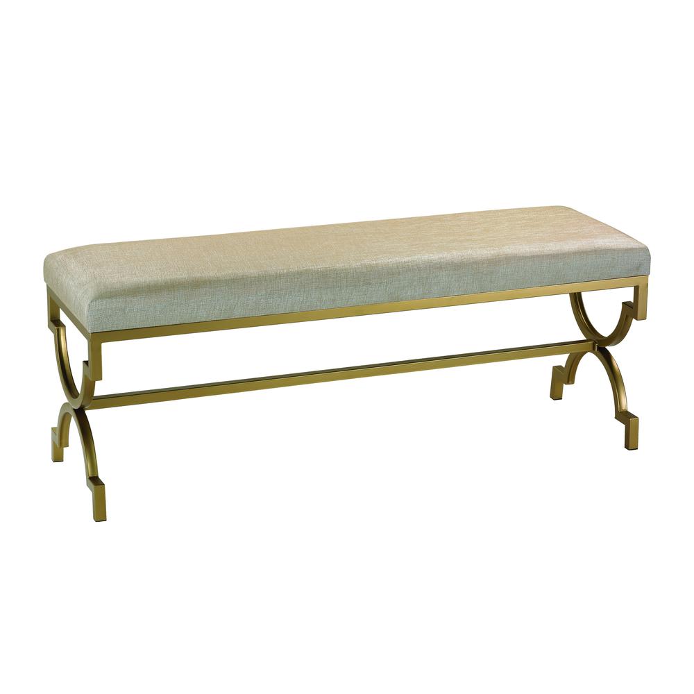 Double Bench in Cream Metallic Linen | eBay