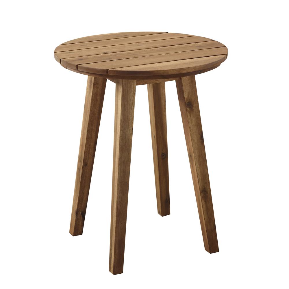 20" Acacia Wood Outdoor Round Side Table Brown eBay