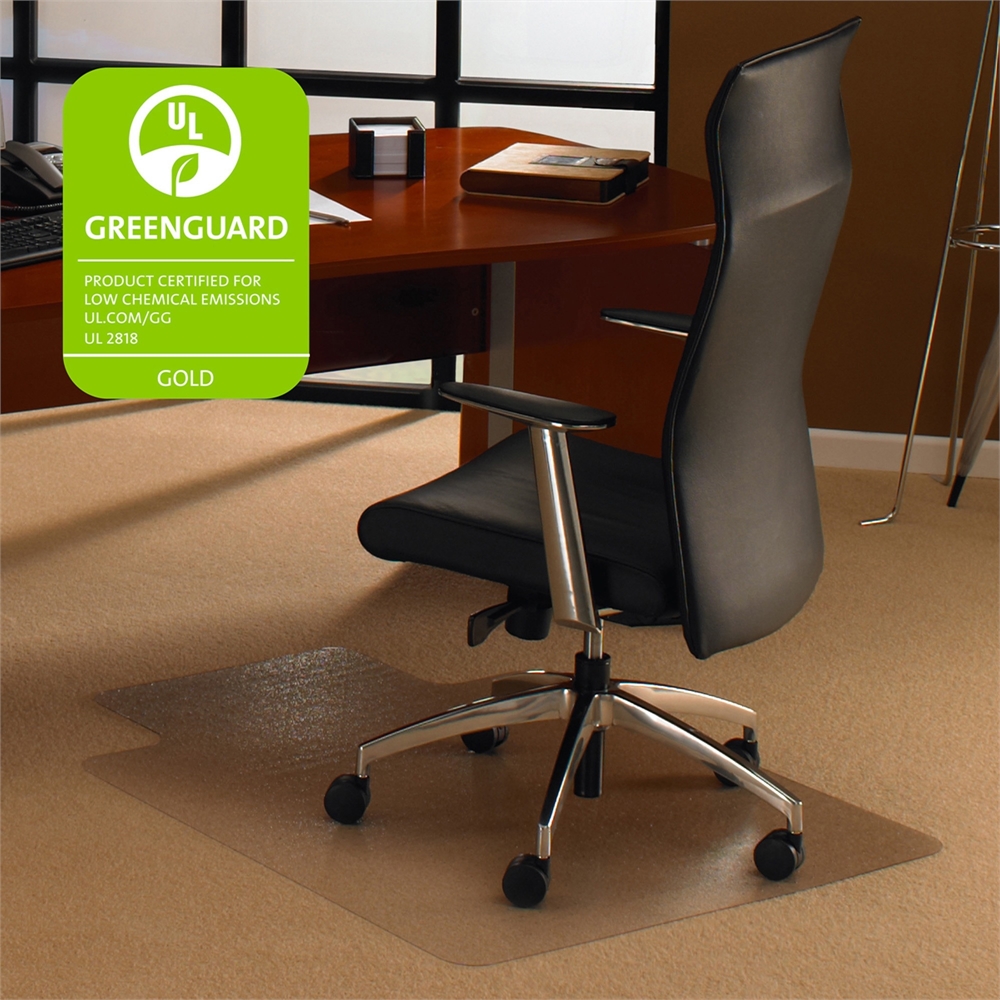 AFC119923SR Cleartex Ultimat Chair Mat For Low and Medium Pile Carpet 99 x 125 cm Contoured Shape Made From Clear Polycarbonate