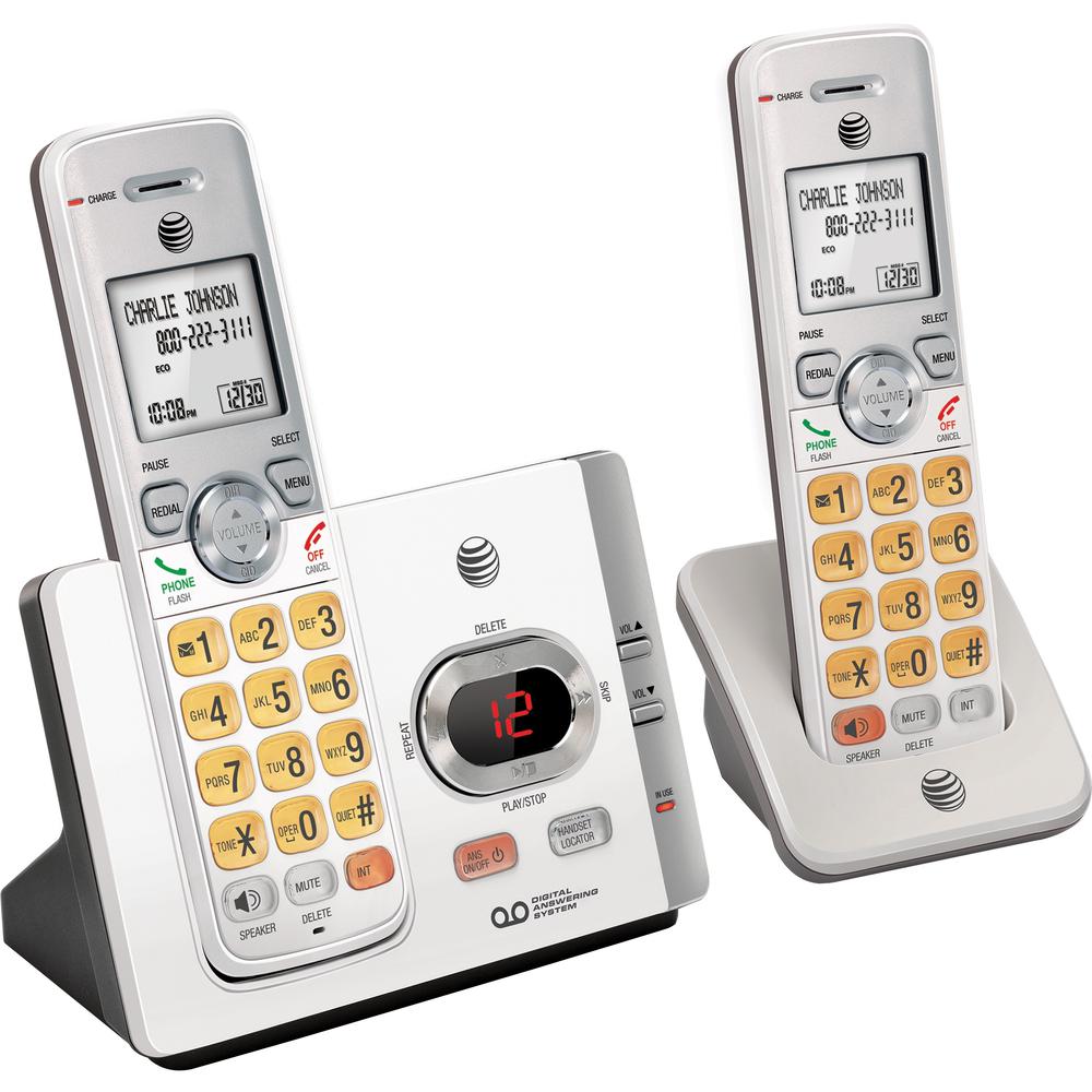 AT&T EL52215 DECT 6.0 Cordless Phone - Silver, Black - Cordless - 1 x ...